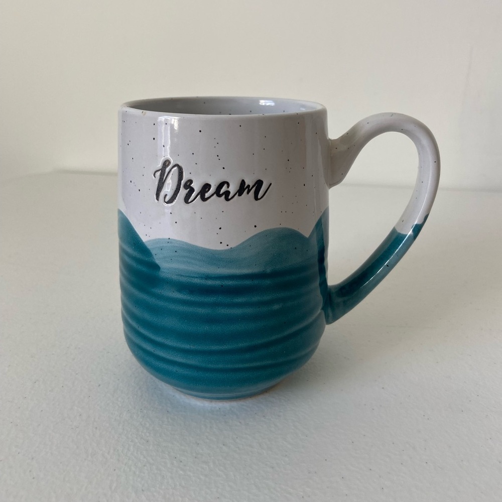 EUC | Sheffield Home blue turquoise speckled Dream ceramic pottery coffee mug